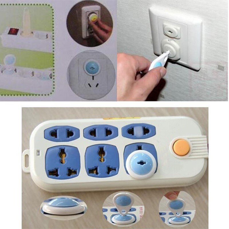 2 hold Gates Deuropeningen Veiligheid Moeder Kids Elektrische Veiligheid 6 + 1 PC lot 2 Plug Baby Kind Infant Kids Plug Covers Veiligheid Zorg
