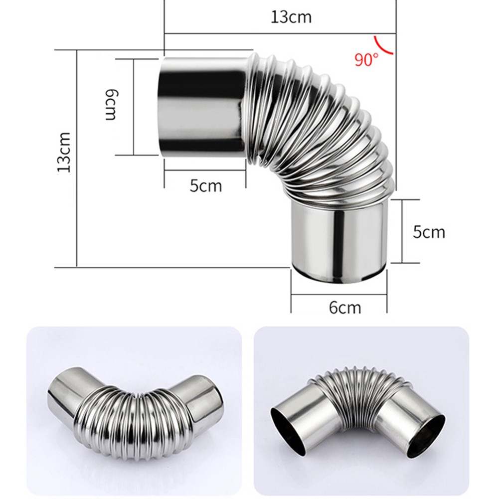 Tuyau d'échappement pour chauffe-eau à gaz en acier inoxydable, 60/70/80mm, couvercle coudé décoratif, résistant au vent