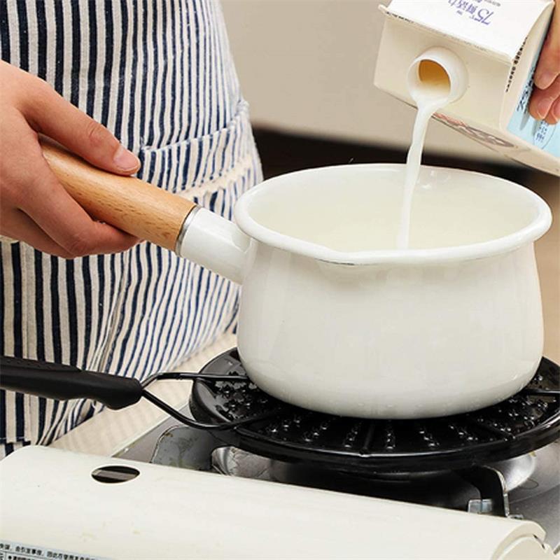 Placa de conducción de calor esmaltada, bandeja de estufa de Gas, difusor de calor, placa protectora de llama con mango para Cocina de Inducción