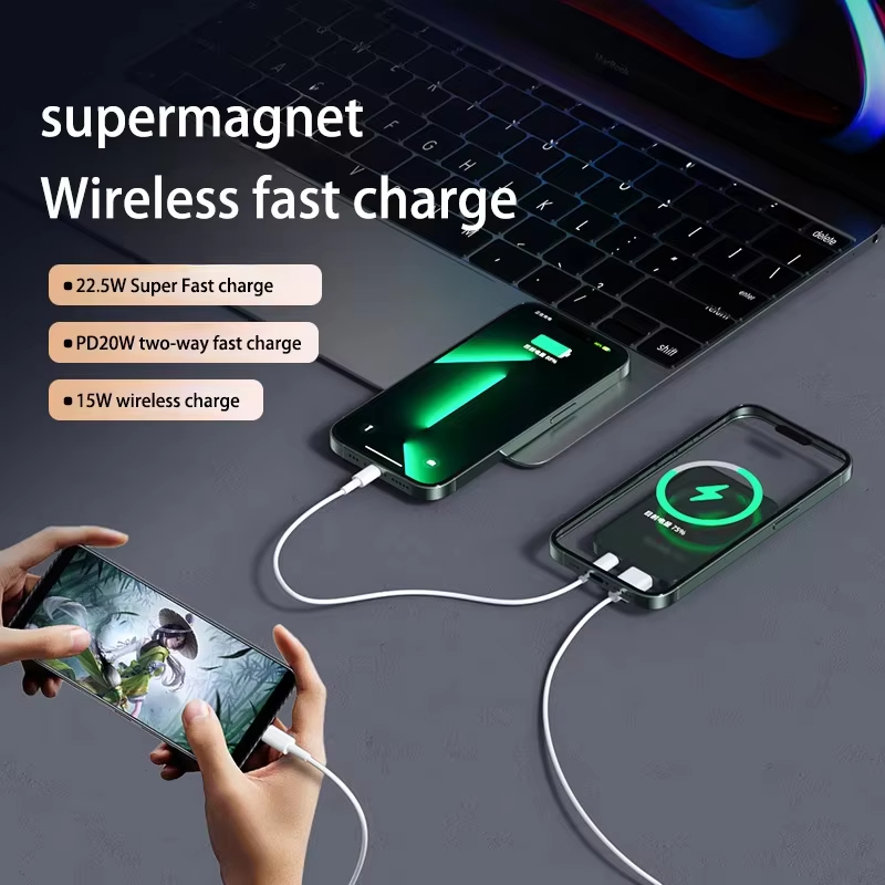 Oneplus 200000mAh Draadloze Magnetische Power Bank 22.5W Snel Opladen Draagbare Externe Batterij PowerBank Magsafe voor iPhone Huawei