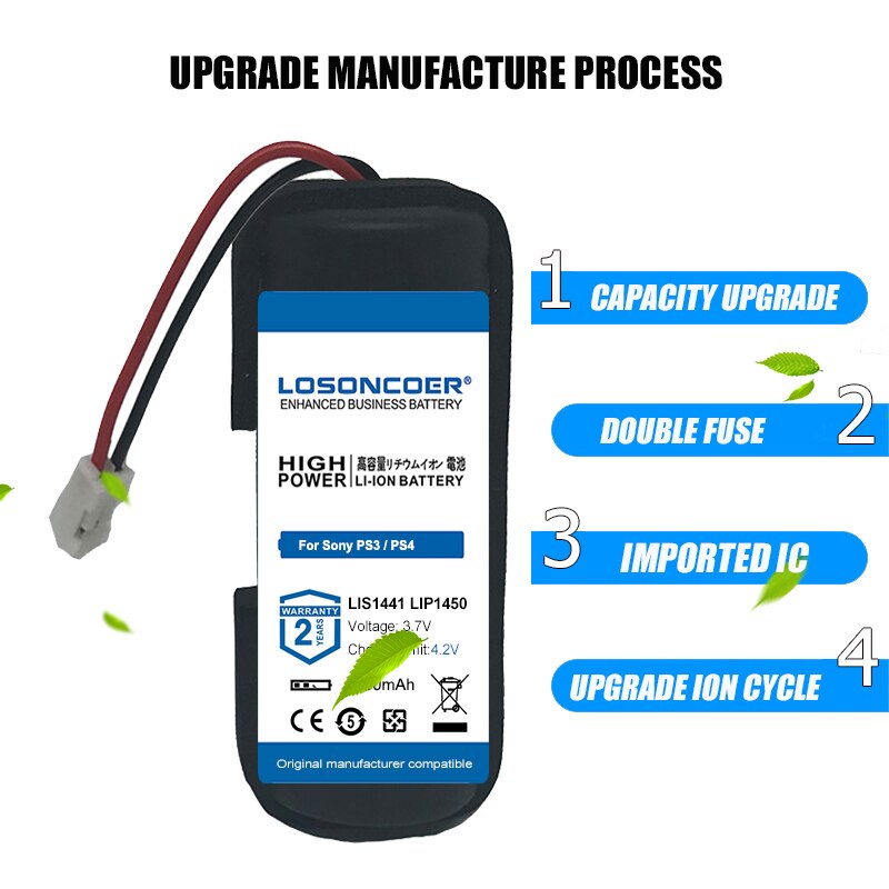 LIS1441 LIP1450 2000mAh Battery for Sony PS3 Move PS4 PlayStation Move Motion Controller Right Hand CECH-ZCM1E Batteries
