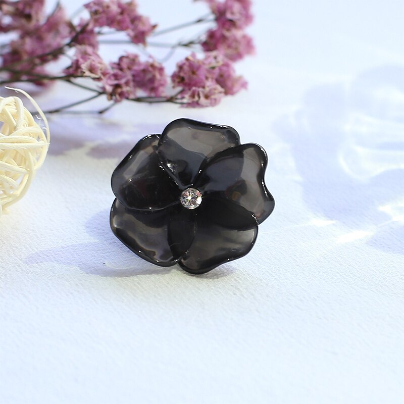 Acryl Blume Korea Engagement frauen Ringe Modeschmuck minimalistisch Harz Korea Finger Ring für Mädchen Weibliche Rosa Ringe: KRM37- 2