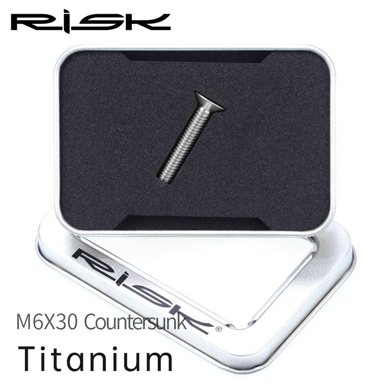 Risico 1Pc M6x30/35/40/50Mm Titanium Fiets Headset Cap Bolt Mountainbike 3 Kleuren ultralight Headset Stem Bolt Schroef Fietsonderdelen: 30 Titanium FlatHead