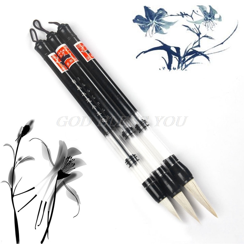S/M/L Water Borstel Chinese Japanse Kalligrafie Herbruikbare Aangepast Pen Praktijk Wit Hoofd Borstel