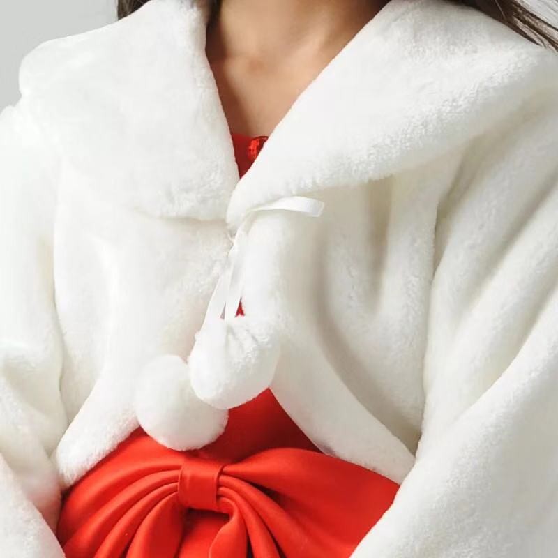 Elegante Ivoor Wedding Party Bloem Girla Bont Sjaal Meisjes Wrap Fairy Bolero Bruiloft Accessoire