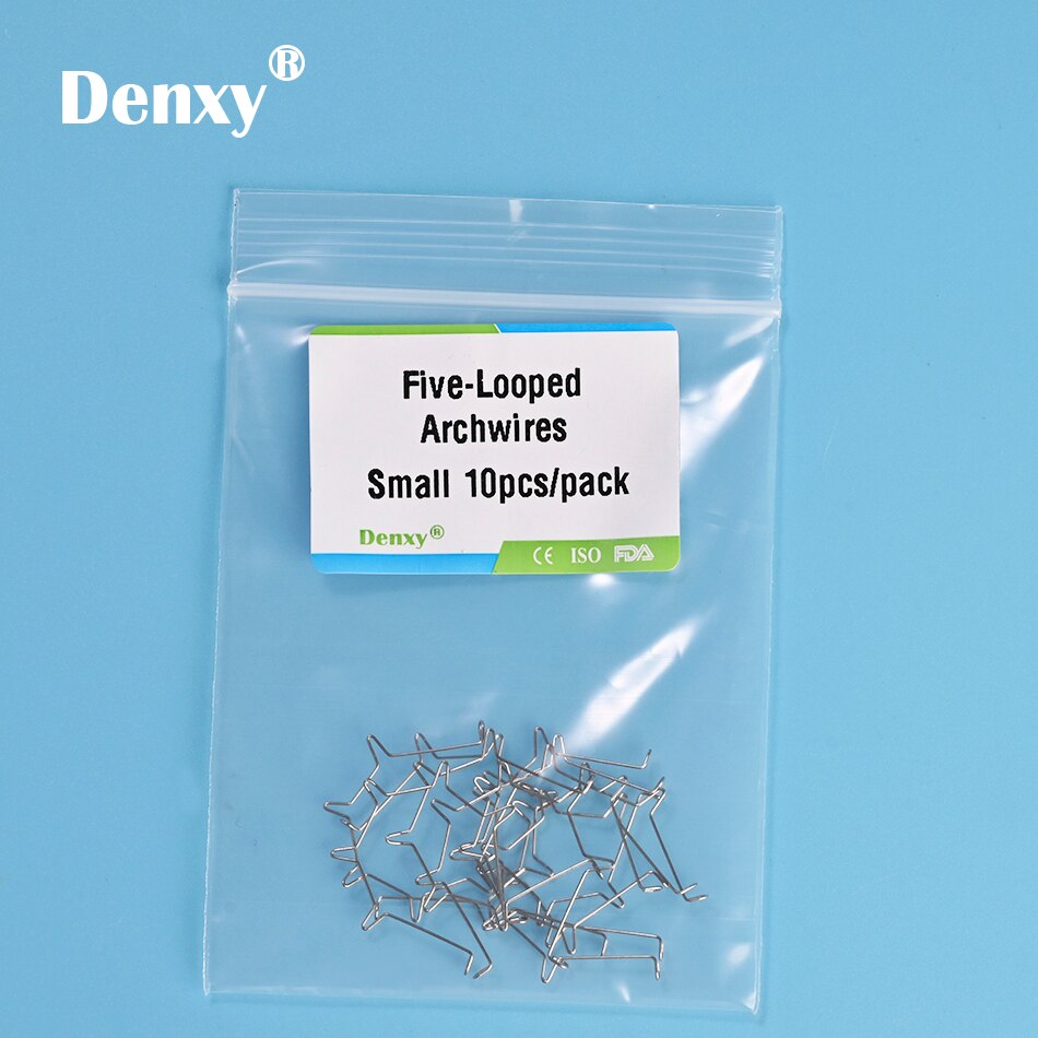 Denxy 30pcs Orthodontic 5 looped wire Anterior root torque five looped wire Metal Ligature wire orthodontic wires: 30pcs Small