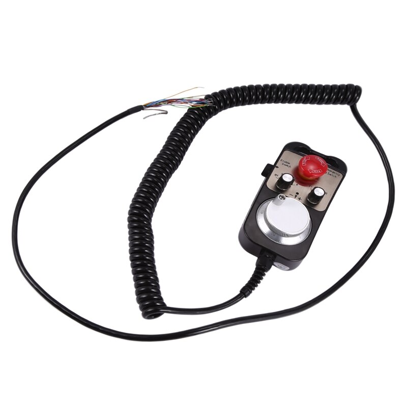 Universal Cnc 4 Axis Mpg Pendant Hand Wheel 100 Pulse 5V &amp; Emergency Stop Cnc Router Handwheel 4Axis Type