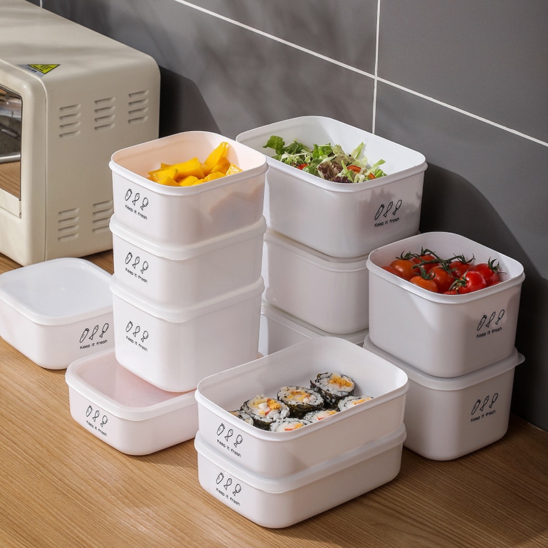 700/900/1000/1400ml Plastic Sealed Organization Containers Refrigerator Kitchen Storage Box Food Canister Keep Fresh Container