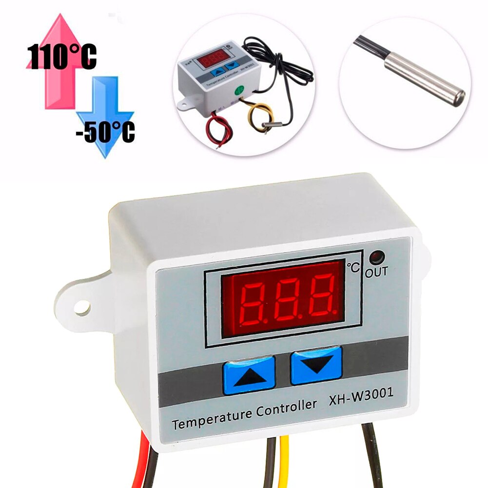 12V 220V Digital Temperature Controller Outlet Thermostat Sensor W/ Probe Thermostat Control Switch