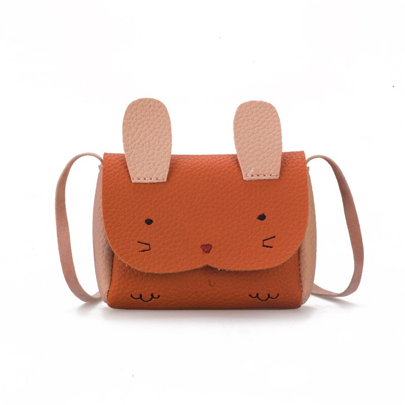 Black Pink Small Purses Handbags women's Lace Bow Vintage Korea Style PU Leather Crossbody Bags For Girls Bolsa: Rabbit Orange-E22