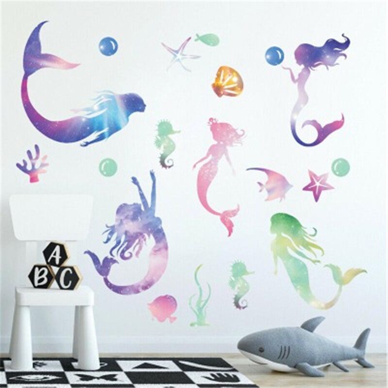 Éléphant lune étoiles doux rêve Stickers muraux pour enfants chambre décor à la maison fille chambre autocollants décoratifs bébé chambre décalcomanie autocollants: green