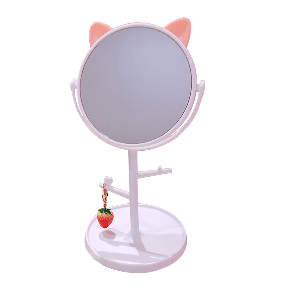W&g beauty folde makeup spejl damer kawaii makeup makeup spejl desktop roterende spejl kat ører form kosmetiske spejle