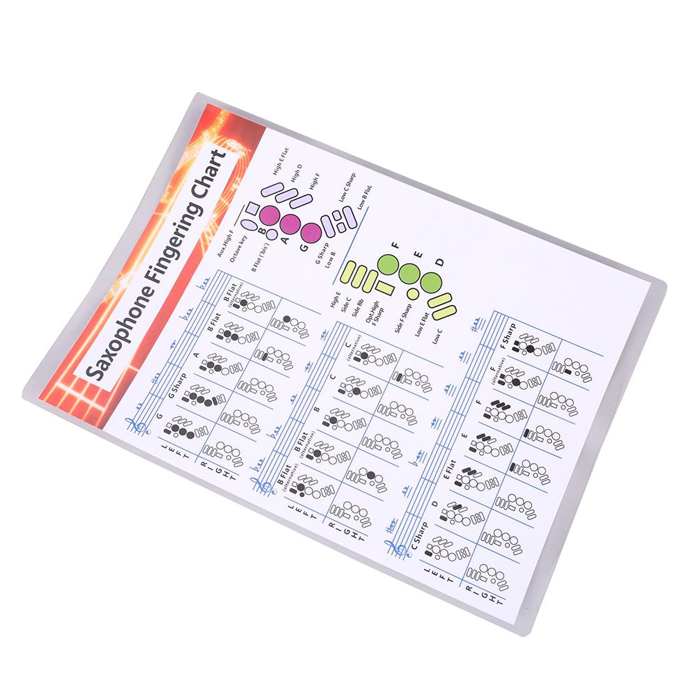 Saxophon Grifftabelle Stabile Beschichtet Papier Musik Akkorde Poster für Lehrer Studenten Liefert: 47x41x1cm