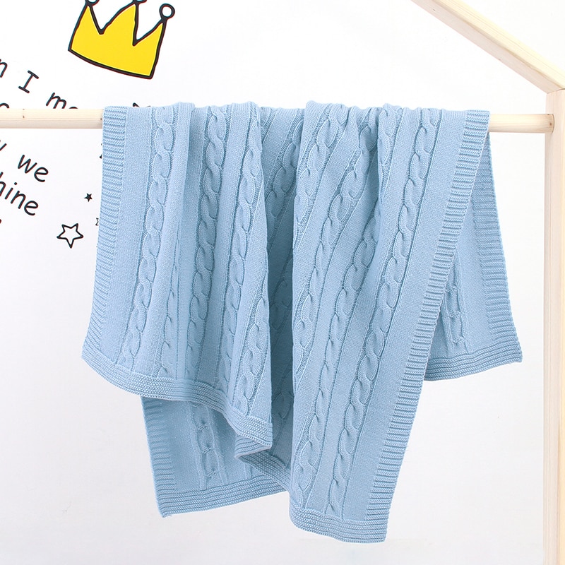 Baby tæppe strikket nyfødt swaddle wrap tæpper super blødt barn spædbarn sengetøj dyne til seng sofa kurv klapvogn tæpper