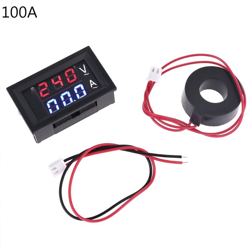 0.28\" Digital Voltmeter Ammeter AC 60-500V 10A 50A 100A Current Meter Volt Gauge