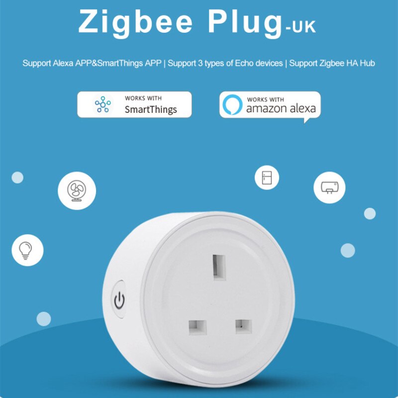 EWelink ZigBee Smart Plug UK Socket Mini Switch For Alexa Samsung SmartThings Support Echo Device Voice Control Smart Socket