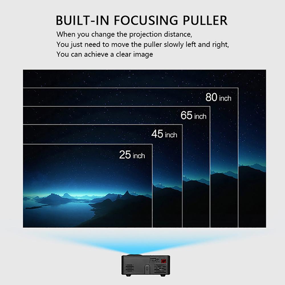 1080p full hd mini bärbar skärm för hemmedia videospelare overheadprojektor 6.1