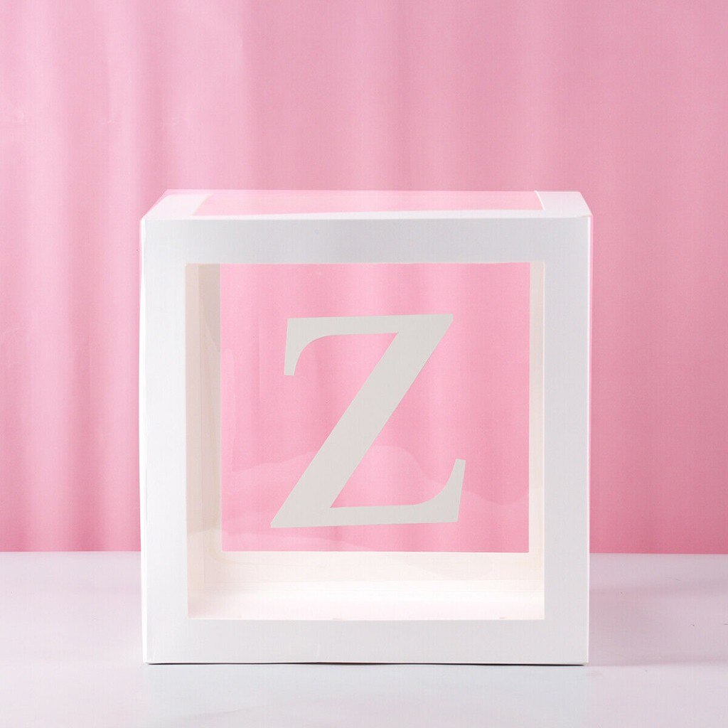 Letter A- Z Transparent Boxes Kid Birthday Baby Shower Birthday Party Decoration Shower Balloon Storage Box Party Supplies