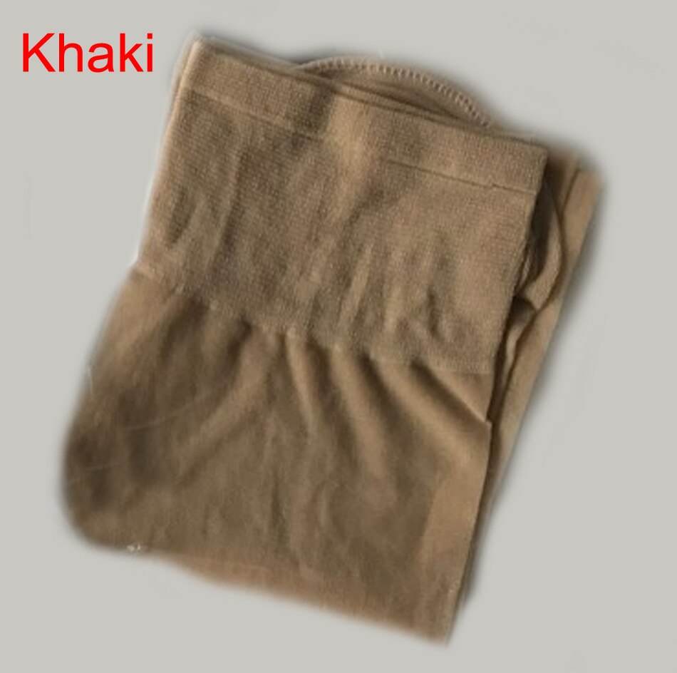 Girls Super Thin Silk Knee-high Socks School JK Style Black White Color Legwear Leggings: Khaki