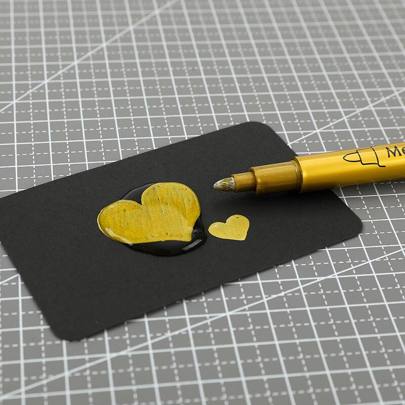 Rotuladores metálicos impermeables para dibujo de estudiantes, marcadores de pintura permanente, color dorado y plateado, suministros para manualidades