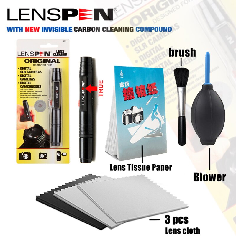 Lenspen 7 in 1 vestito di Pulizia Della Macchina Fotografica Della Penna Della Spazzola Carta per Lenti Panno di Pulizia di aria che soffia per Obiettivo Nikon canone Ottico obiettivo di vetro penna: 7 IN 1 Kit