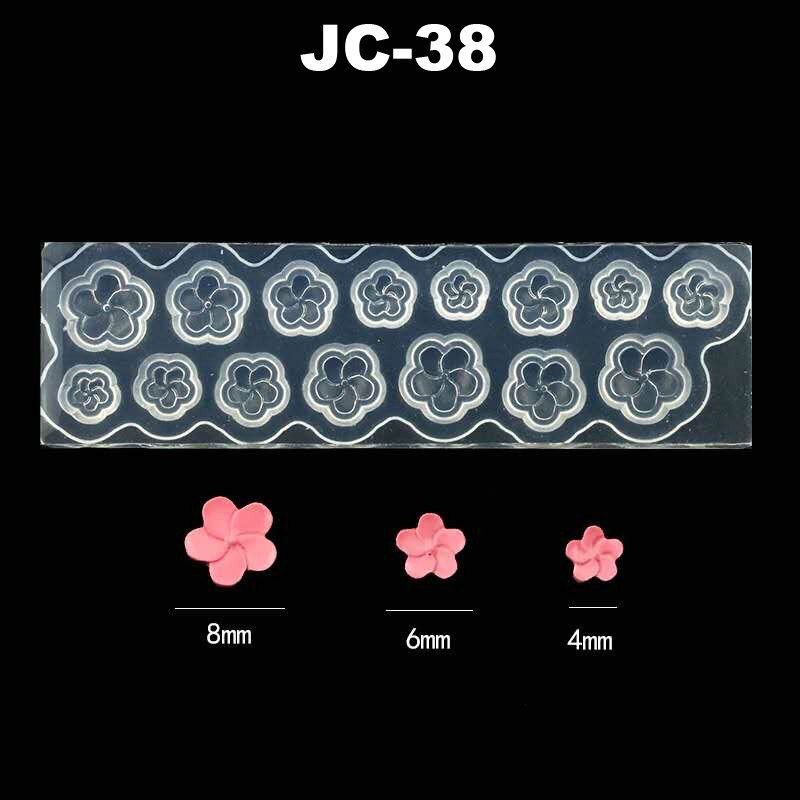 3D Carving Silicone Mold Nail Stamping Camellia/Shell/Bow Tie/Star Pattern DIY UV Gel Acrylic Crystal Nails Template 3 Style: JC-38