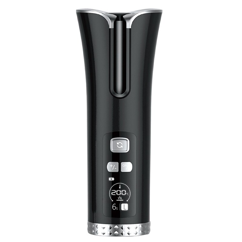 Hair Curler Wireless Automatic Curling Iron Electric Iron Set Adjustable Temperature Modeling Tool: Black