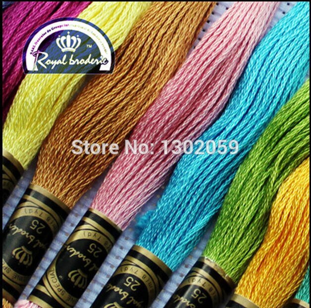 Fil de soie Royal, vous pouvez choisir des couleurs spécifiques, 120 pièces, pour broderie, point de croix