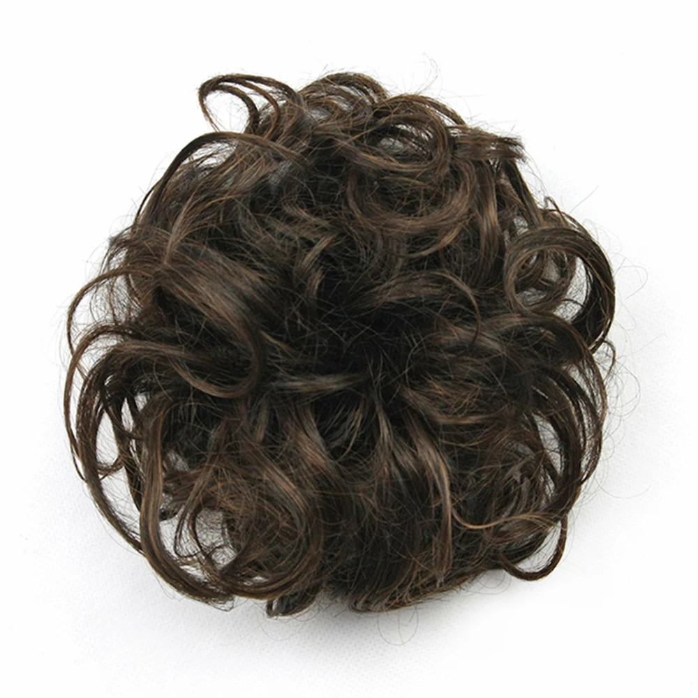 Syntetiskt rufsigt hårband vinrött uppsatt hårband flexibla scrunchies lockiga löshår chignon hårband scrunchie: #12