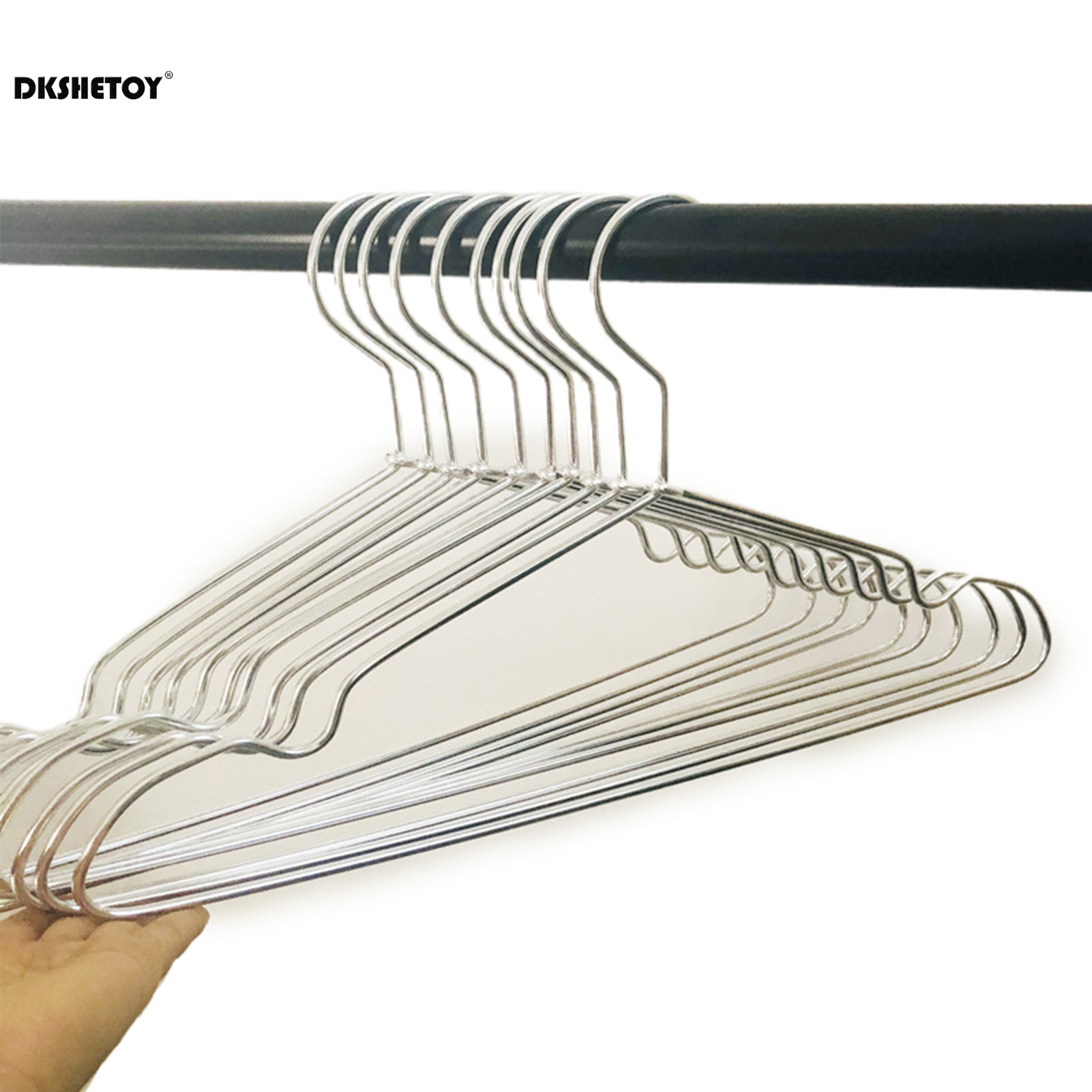 Delicate Metal Clothes Hangers Silver Gold Lightweight Sturdy Clothing Coat Hanger for Hanging Shirts T-Shirts Blouses: Light Grey