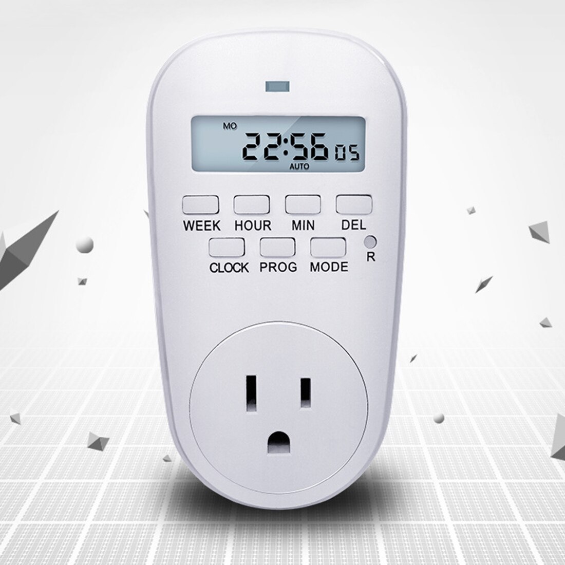 Adjustable Digital Timer Switch Energy Saving Smart Power Socket Programmable Setting Clock 7 Day Programmable EU/US/UK Plug: US Plug 125V 15A