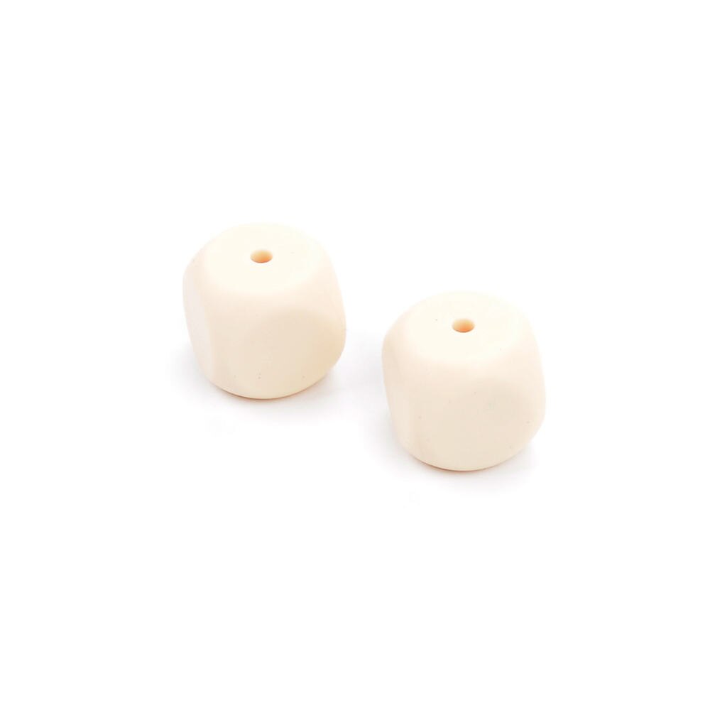 LOFCA-Cuentas sueltas de silicona para dentición de bebé, mordedor de silicón, joyería para masticar, collar sin BPA, 10 Uds.: navajowhite