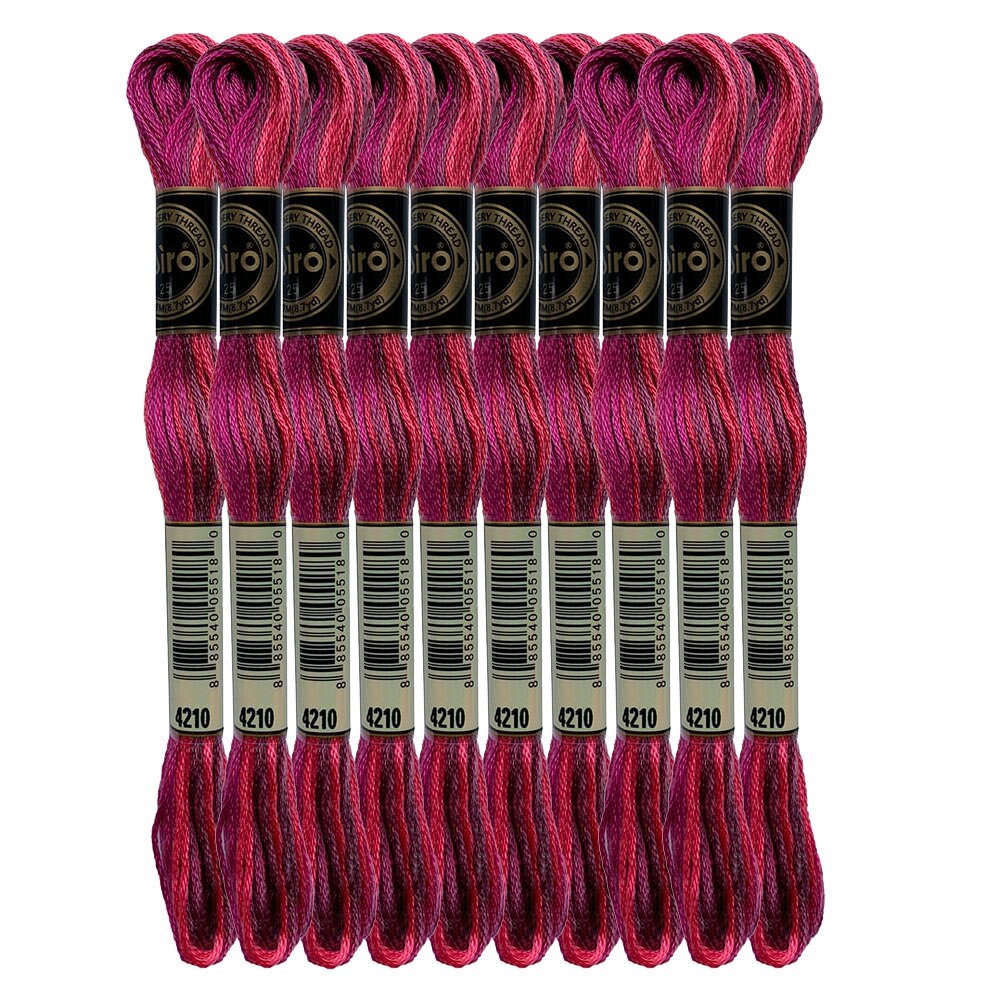 Color Variations Embroidery Floss Pack Variegated Cross Stitch Thread Bonfire Gold Arctic Sea Blue Rose Petals Purple, 8.7 Yard: Radiant Ruby- x10