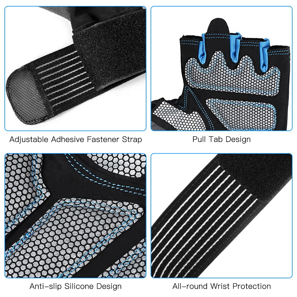 Kurze Finger Handschuhe draussen Sport Volle Handgelenk Schutz Handschuhe halb Finger Fitnessstudio Ausbildung Fitness Gewichtheben MTB Fahrrad Handschuhe