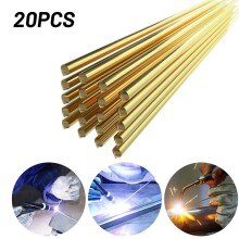 20pcs Welding Rods 1.6*250mm Low Temperature Brass Copper Welding Rods Brazing Wire Flux Cored Soldering Rod Kit