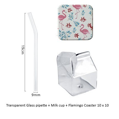 Creatieve Japanse Vierkante Melk Cup Hittebestendig Glas Melk Doos Verse Melk Doos Thuis Ontbijt Cup: cup a Fla a pipette