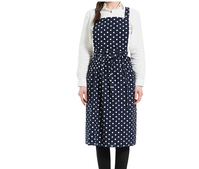 Pleated skirt cotton linen apron Women Cooking Kitchen Apron Work Uniform and flower shop apron for woman long dress smocks: 13