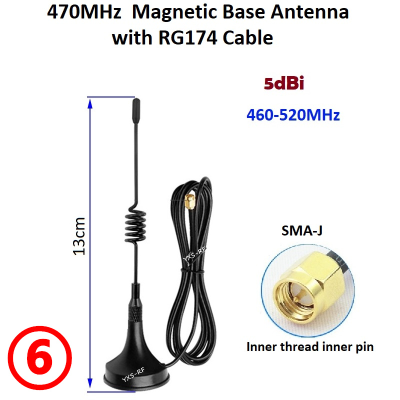 433MHz 470MHz Magnet Lora Antenne SMA Stecker Magnet halterung Antenne mit RG174 Kabel für Modul Fernbedienung iot: Braun / 50 MT