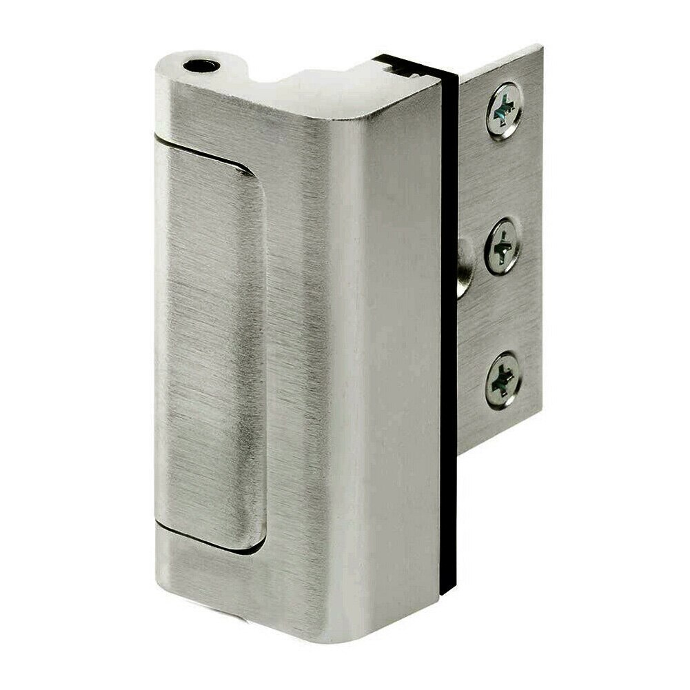 Serrure de renfort de porte en alliage d'aluminium avec vis U serrure de renfort de porte défenseur bouchon de porte de sécurité directe: Nickel