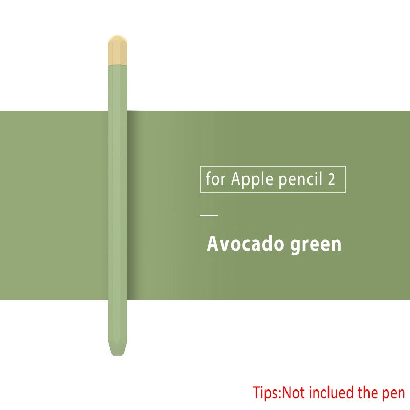 Newest For Apple Pencil 2 1st 2nd Case Pencil Case Tablet Touch Stylus Pen Protective Cover Pouch Portable Soft Silicone Case: Avocado Green 2nd