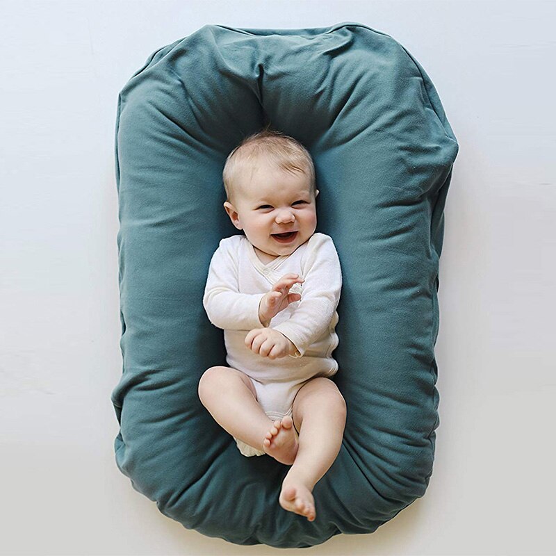 75x45cm Soild Farbe Baby Nest Bett Krippe Neugeborenen Baby Nest Bett Krippen Infant Tragbare Baumwolle Krippe Reise cradle Kissen Baby Stoßfänger: 1