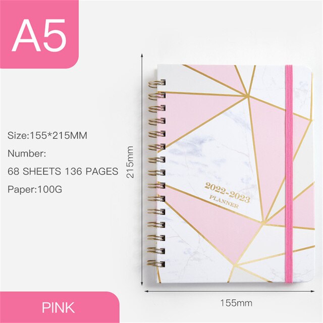 2022 Time 365 Days Schedule Book A5 Newest Notepads Planner Reminder Timetable Desk Dates Diary Agendas Notebook