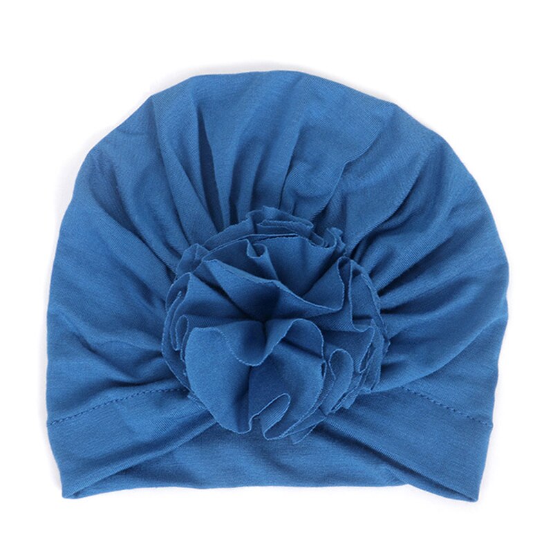 16 farver baby pandebånd turban blomster piges hår tilbehør til børn blød turban hårbånd pandebånd børn hovedbeklædning: Blå