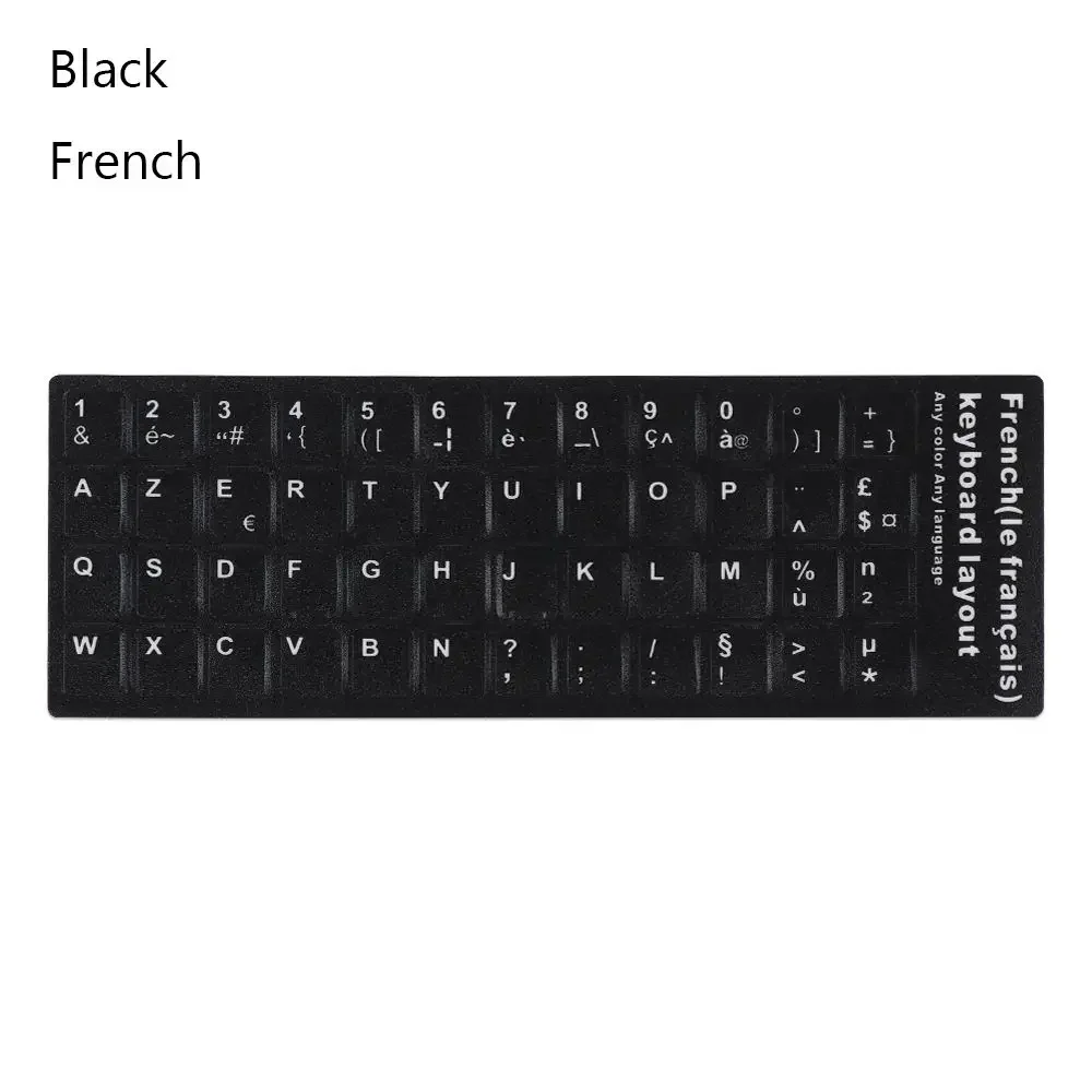 DIY Multi-language Keyboard Stickers Spanish/English/Russian/Deutsch/Arabic/Italian/Japanese Letter Replacement For Laptop PC: Blue