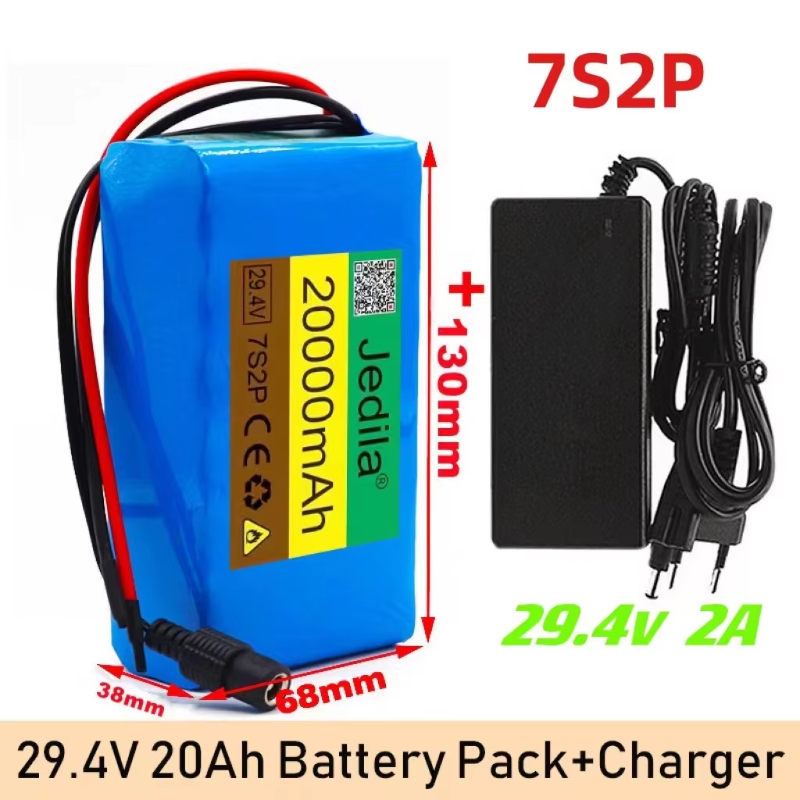 High Capacity 7s2p 24V 20Ah 18650 Battery Li-ion Battery Pack 29.4v 20000mah Electric Bicycle Moped /Li-ion Battery+Charger