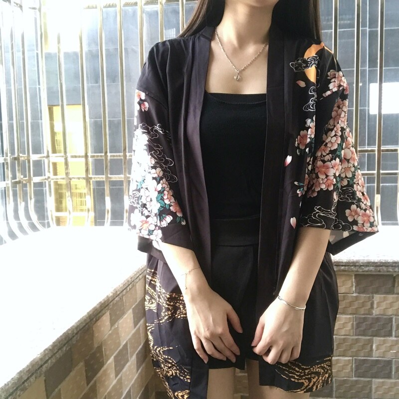 Kimonos mujer Kimono japonés Cardigan Cosplay camisa blusa para mujeres japonés Yukata mujer verano playa Kimono 10246