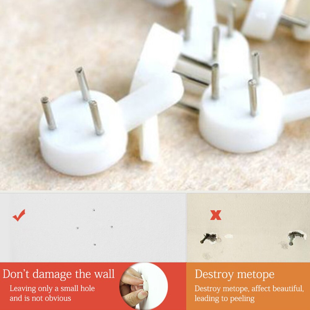 20pcs White Painting Photo Frame Hook Plastic Wall Mounted Invisible Photo Picture Hardware Powerful Hook Hanger