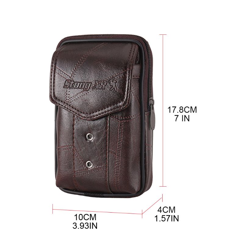 Vintage Leather Waist Bag Belt Loop Holster Carry Phone Pouch Wallet Case