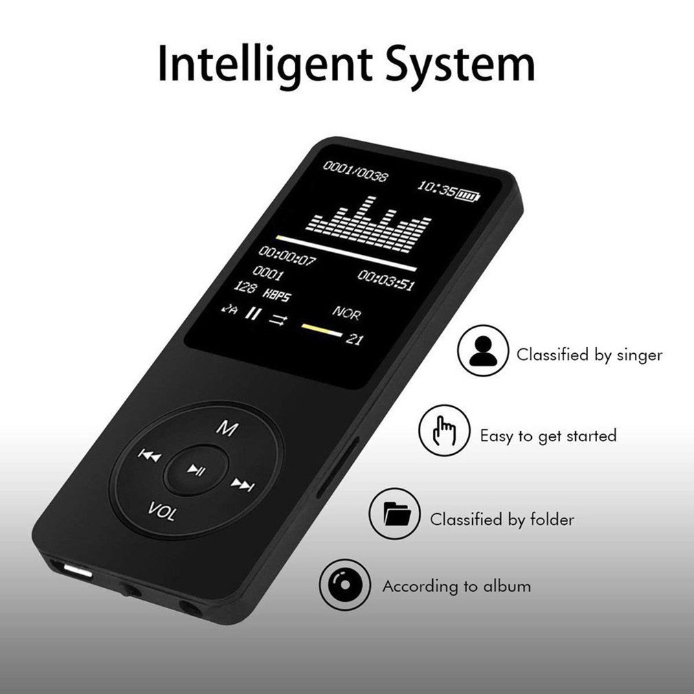 Portable MP3 Player With LCD Screen FM Radio Video Hifi Player Movies E-books Music Players With Built-in Microphone