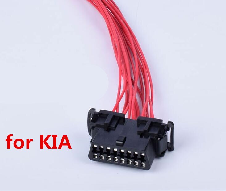Auto Obd Diagnose Stekker Met Kabel Vrouwelijke Voeding Test OBD2 16Pin Vrouwelijke Connector Voor Toyota Kia Vw: For kia